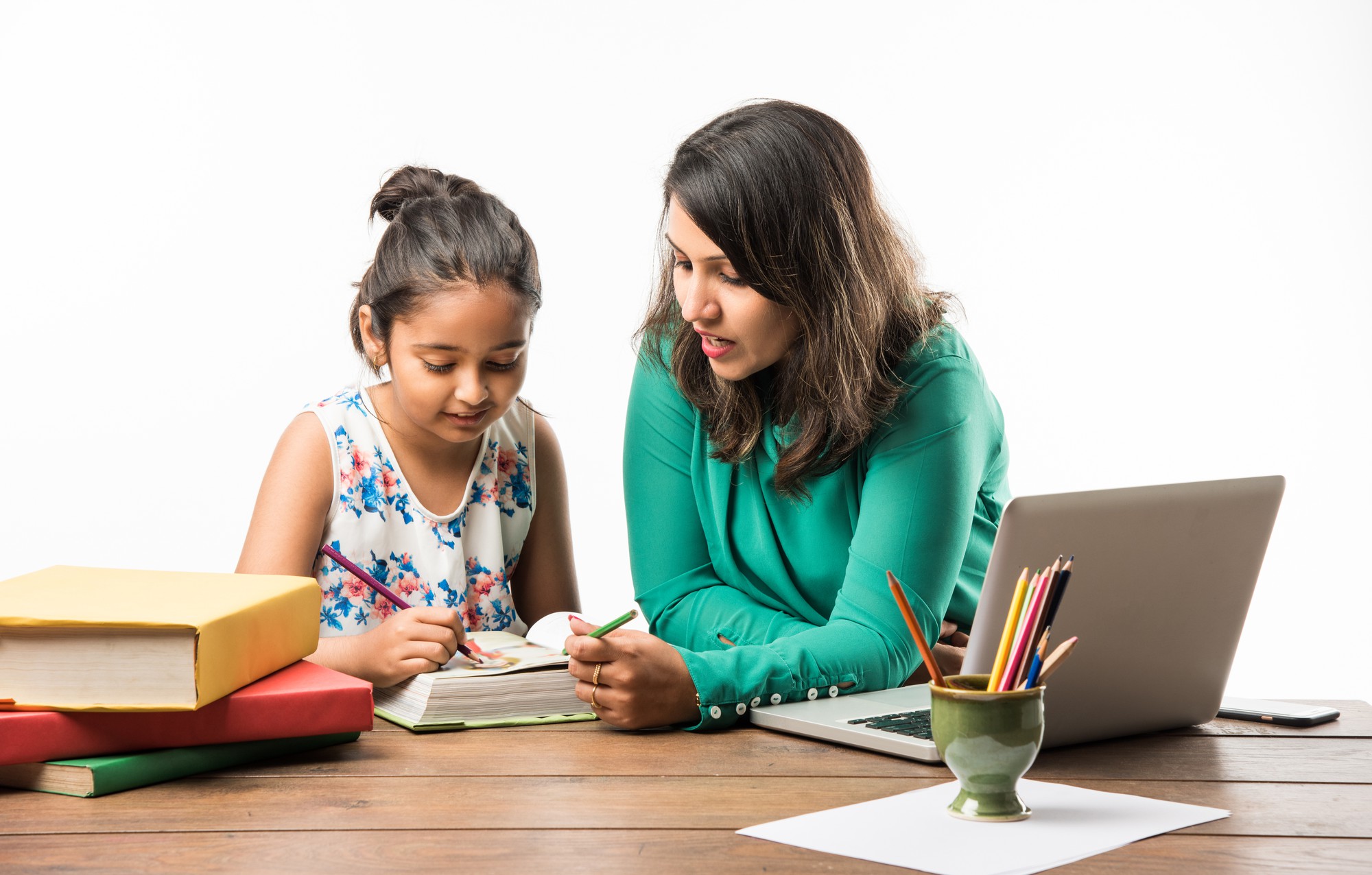 Tutor helping a student with homework